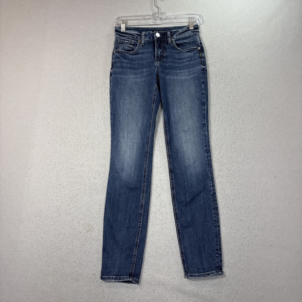 Silver Jeans Co‎ Womens 25x29 Boyfriend Jeans Medium Wash Blue Whiskering